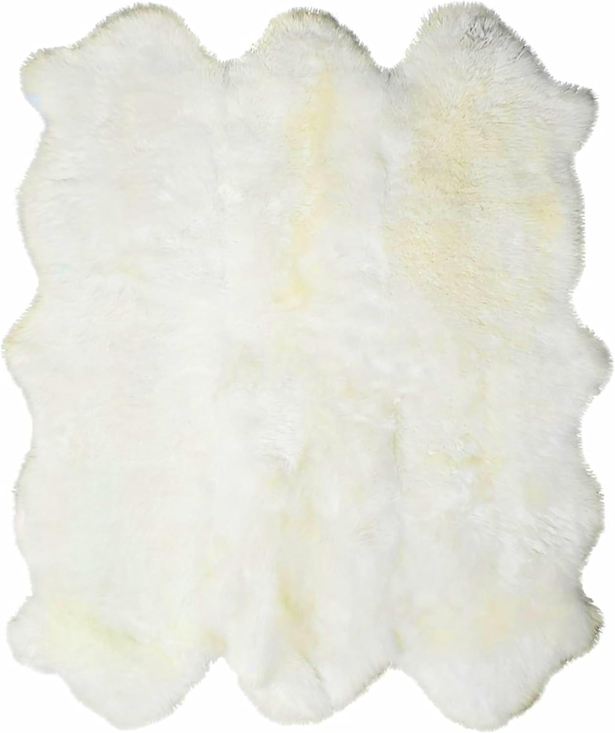 FOTA 100% Genuine Sheep Skin Rug - Natural Lambskin Fur Area Rug - Ideal for Kids Bedroom, Sofa and Living Rooms - Luxury Six Pelt - Variation