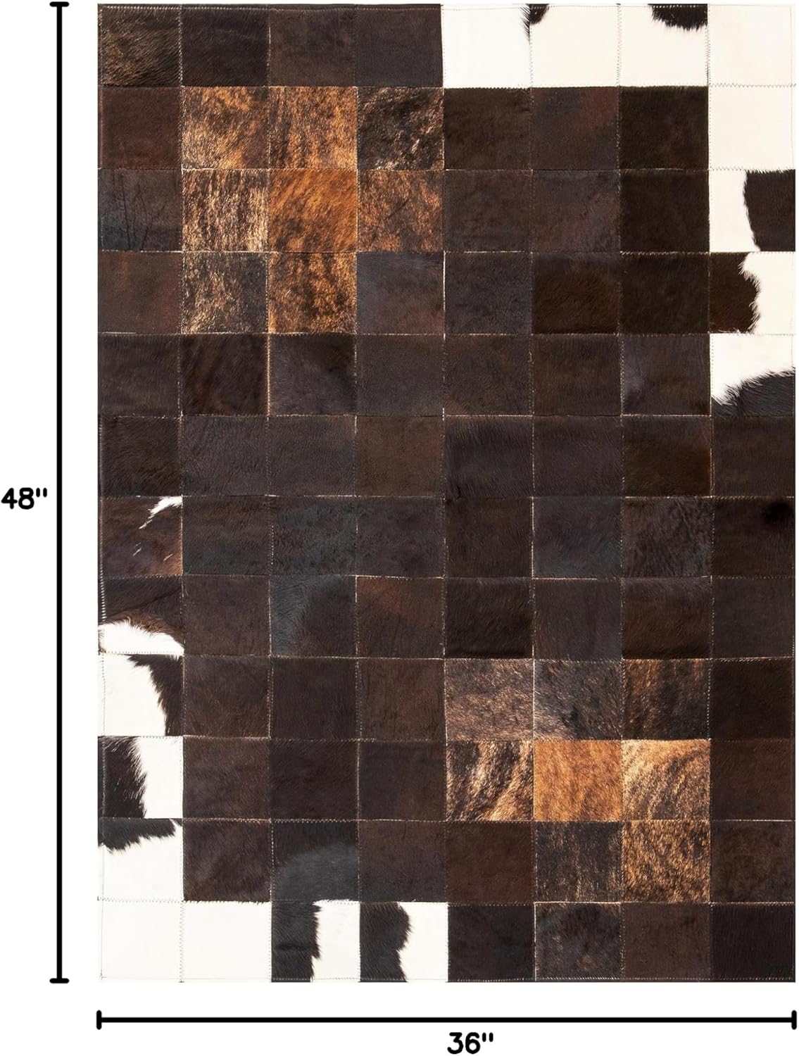 FOTA 100% Genuine Leather Cowhide Patchwork Area Rug Cow Skin Soft Hair Suede Carpet Throw Real Natural Pattern Cowhides Rustic Barn House Decor Western Southern Unique Boho - Variation